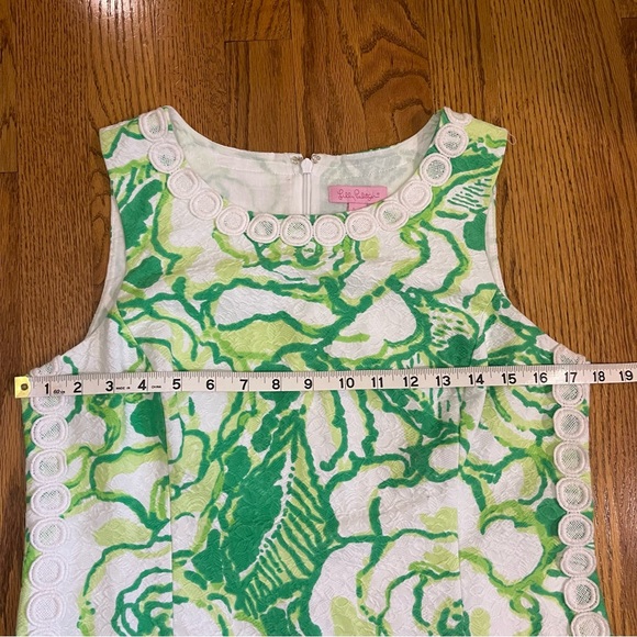 Lilly Pulitzer Mila Resort White & Green Heartbreaker Lace Detail Shift Dress - Picture 10 of 14